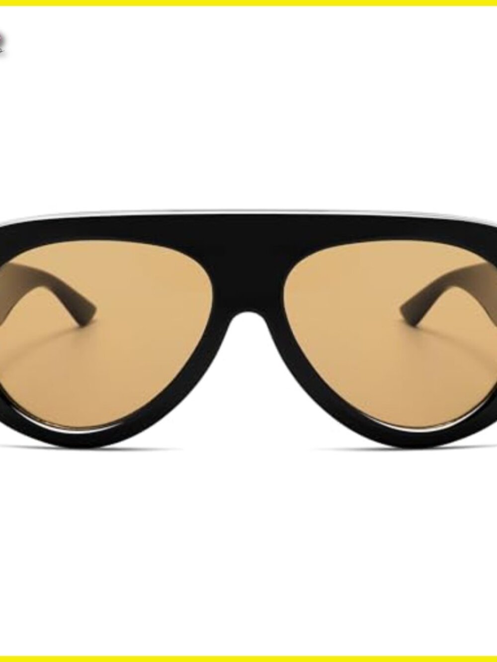 Retro 90s Aviator Sunglasses Oversized Wrap Y2K Chic Rectangle Shades - Picture 3 of 6